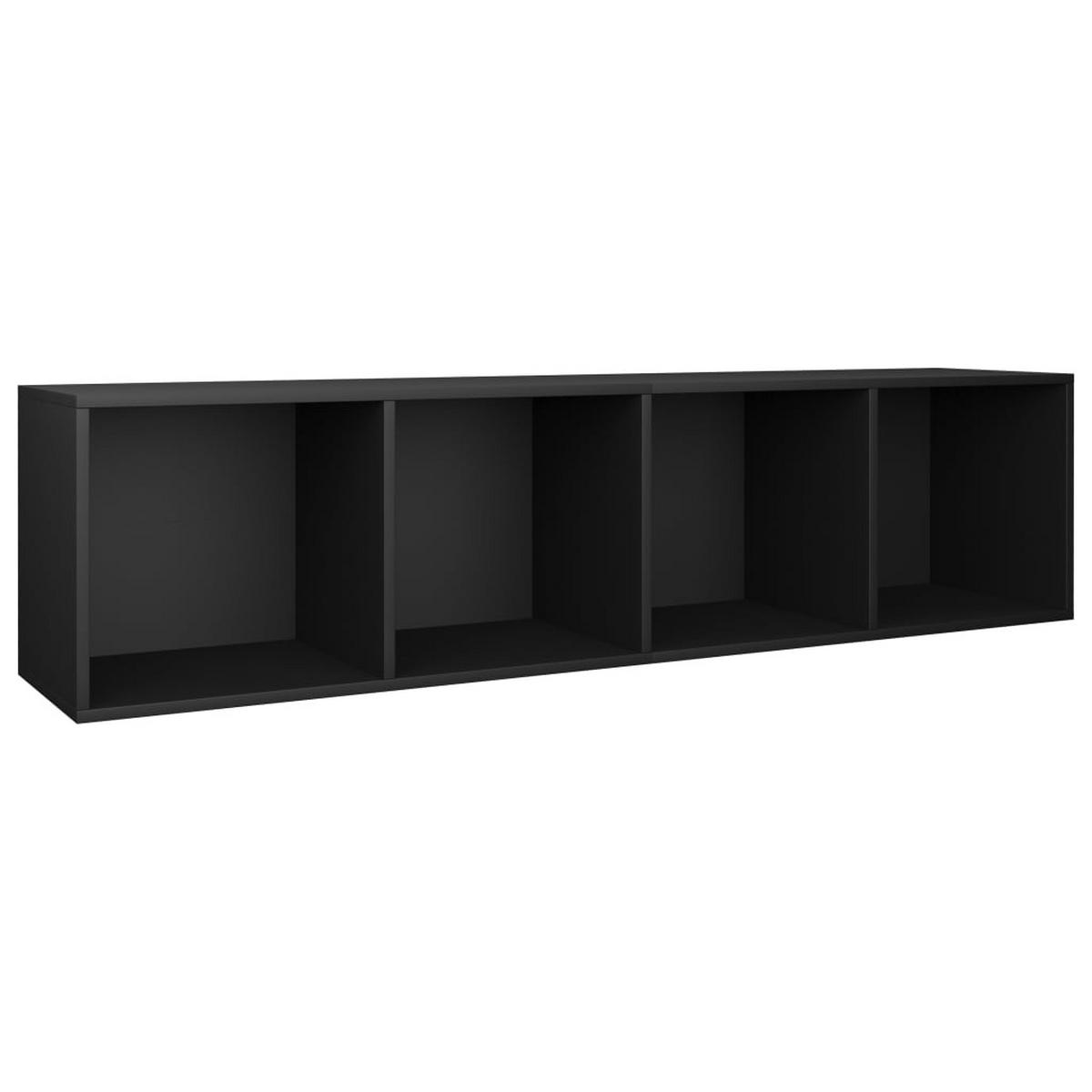 BÜCHERREGAL mit 4 Fächern 36/30/143 cm aus Holzwerkstoff Schwarz - Schwarz, Holz (36/143/30cm) - vidaXL