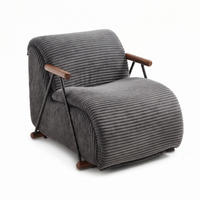 XXL-SESSEL mit Armlehnen, Cord Loungesessel, Ergonomisch, Grau - Grau, Textil/Metall (71/75/100cm) - LVHOM