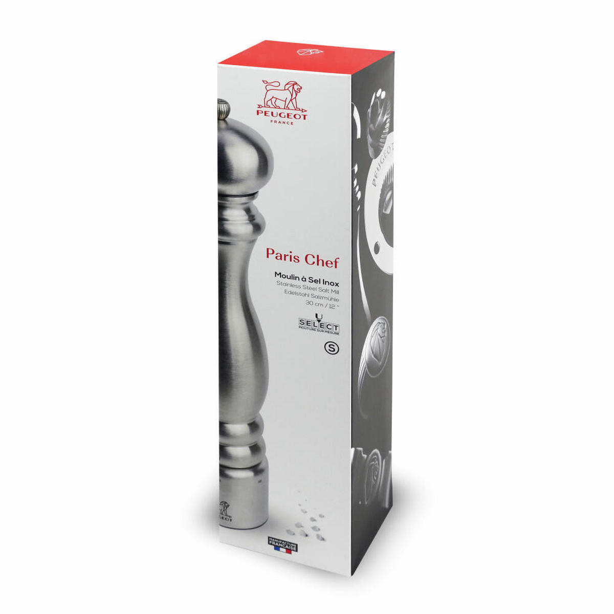 SALZMÜHLE Paris Chef uSelect 30cm Edelstahl Stahlmahlwerk - Grau, Metall (6.9/30/6.9cm) - PEUGEOT