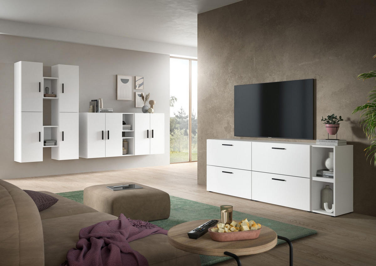 WOHNWAND The One weiß 270/34/182 cm - Weiß, Holzwerkstoff (270/182/34cm) - Xonox