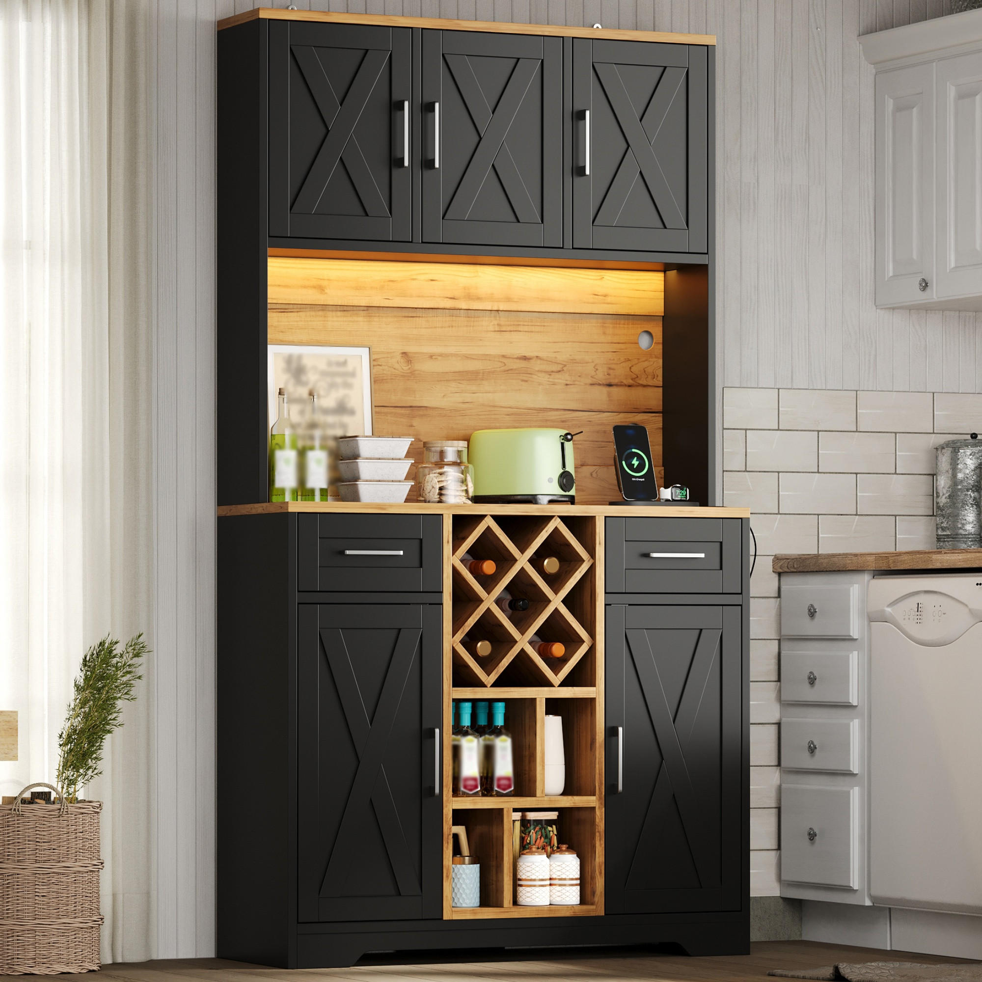 GESCHIRRSCHRANK Naturfarben 105/40/180 - Naturfarben, Holzwerkstoff (105/180/40cm)