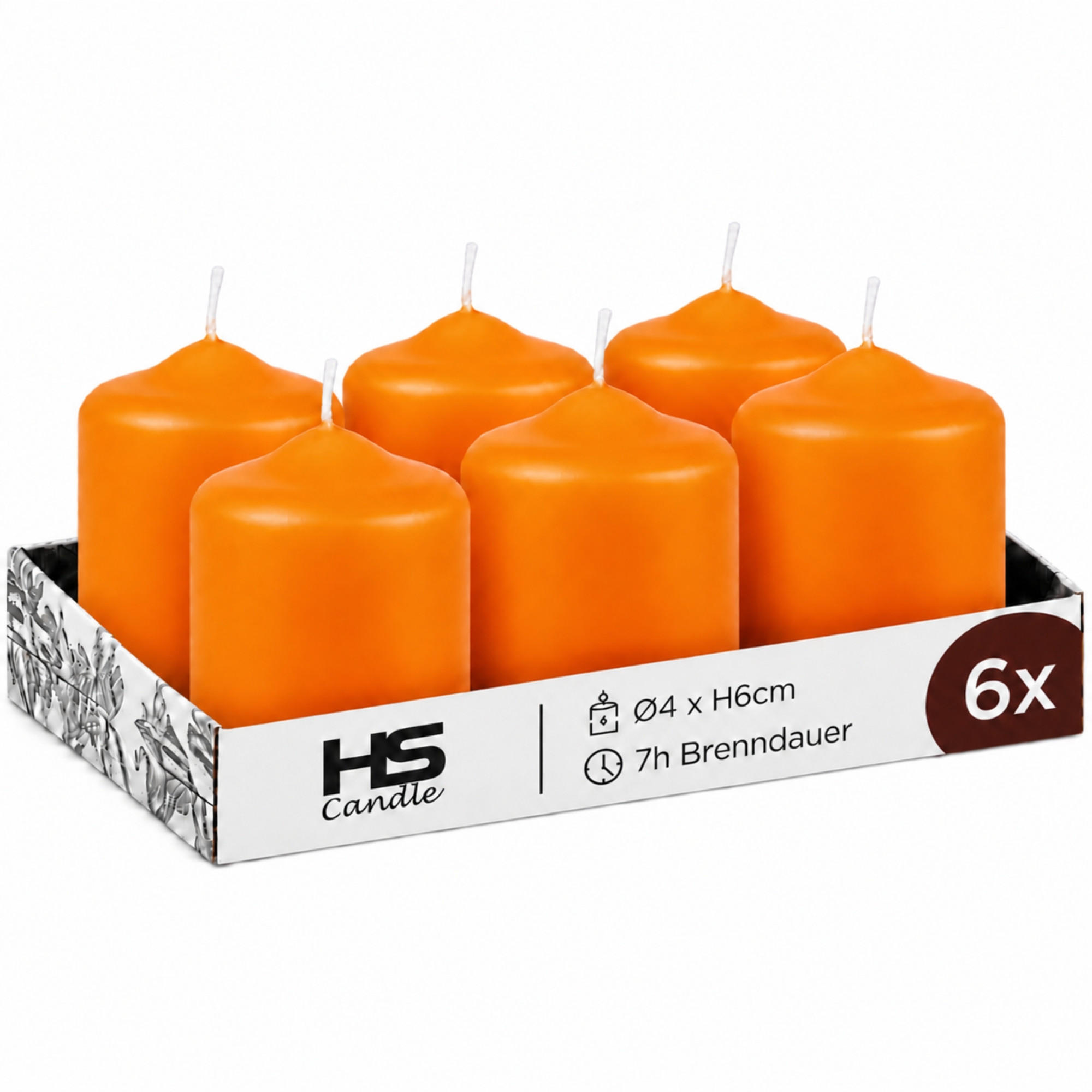 XXXLutz Stumpenkerzen Orange 6 cm