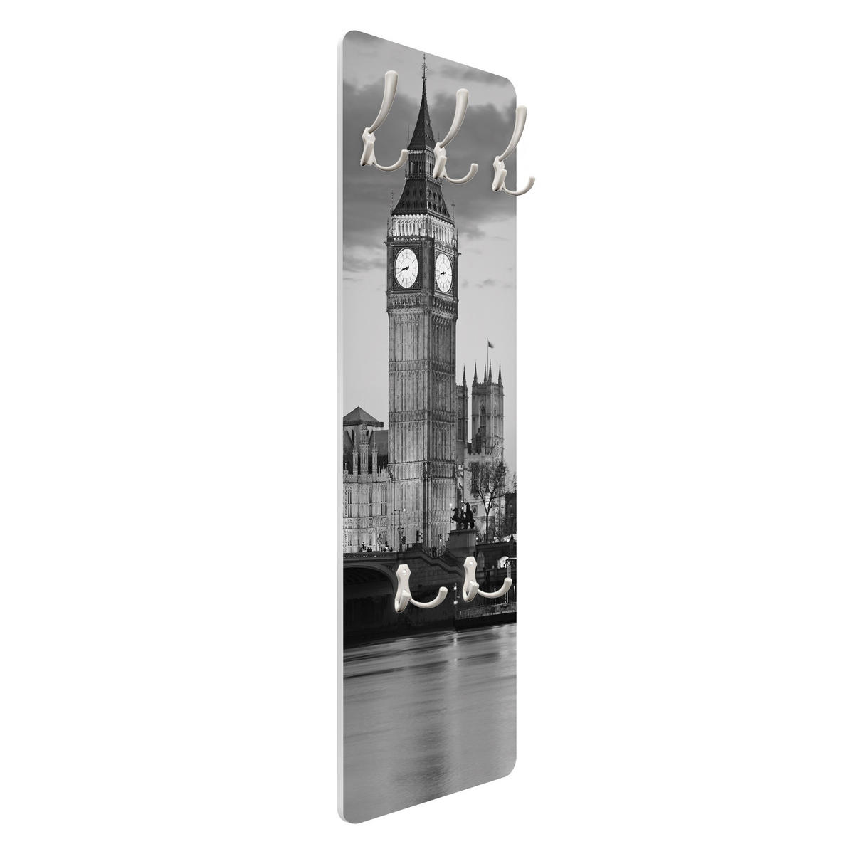 WANDGARDEROBE - London bei Nacht II 34/105 cm - Schwarz, Holzwerkstoff (34/105/1.6cm) - Bilderwelten