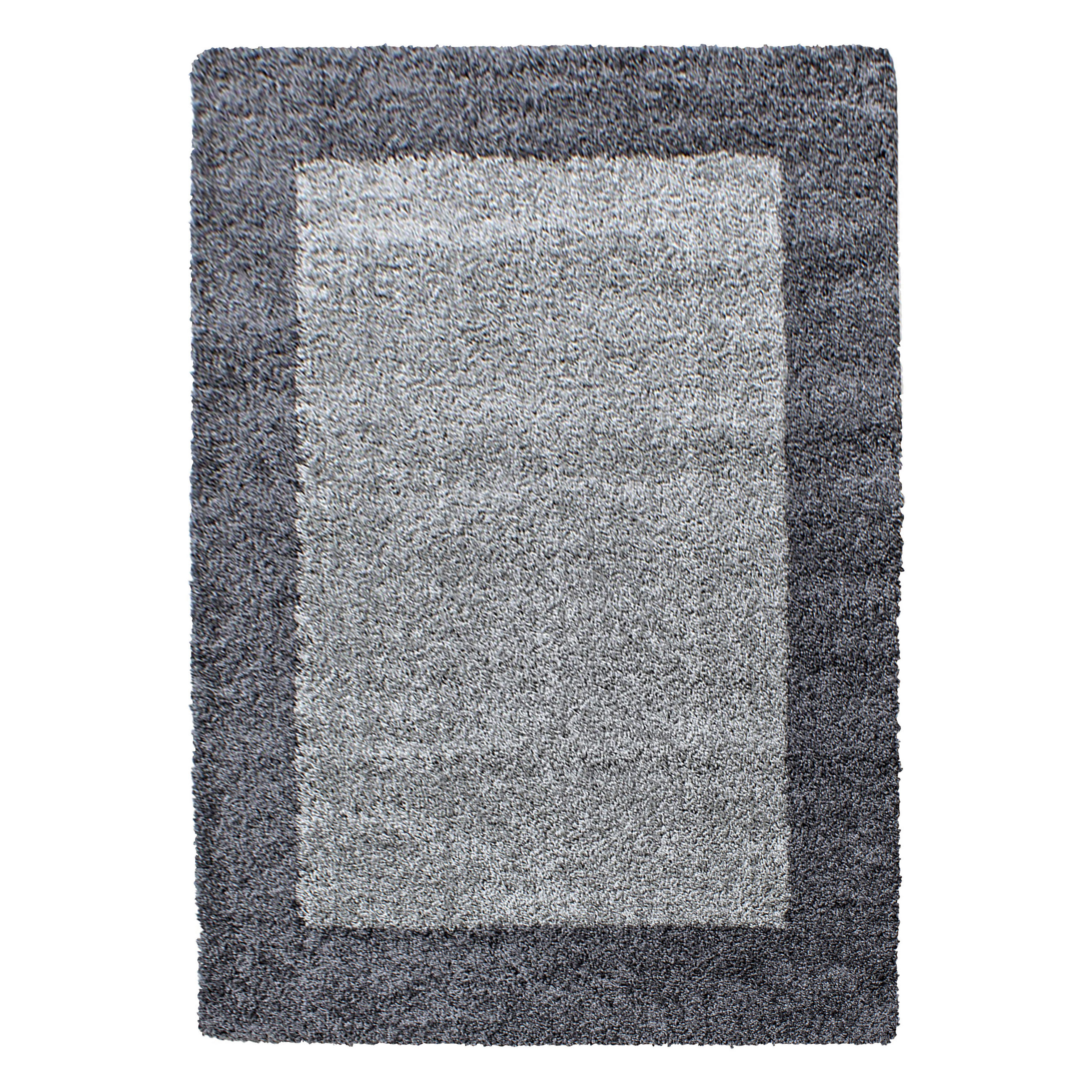 TEPPICH Hochflor einfarbig mit Bordüre Polypropylen Wohnzimmer Grau Rechteckig 300x400 - Grau, Textil (300/400cm) - KADIMA DESIGN
