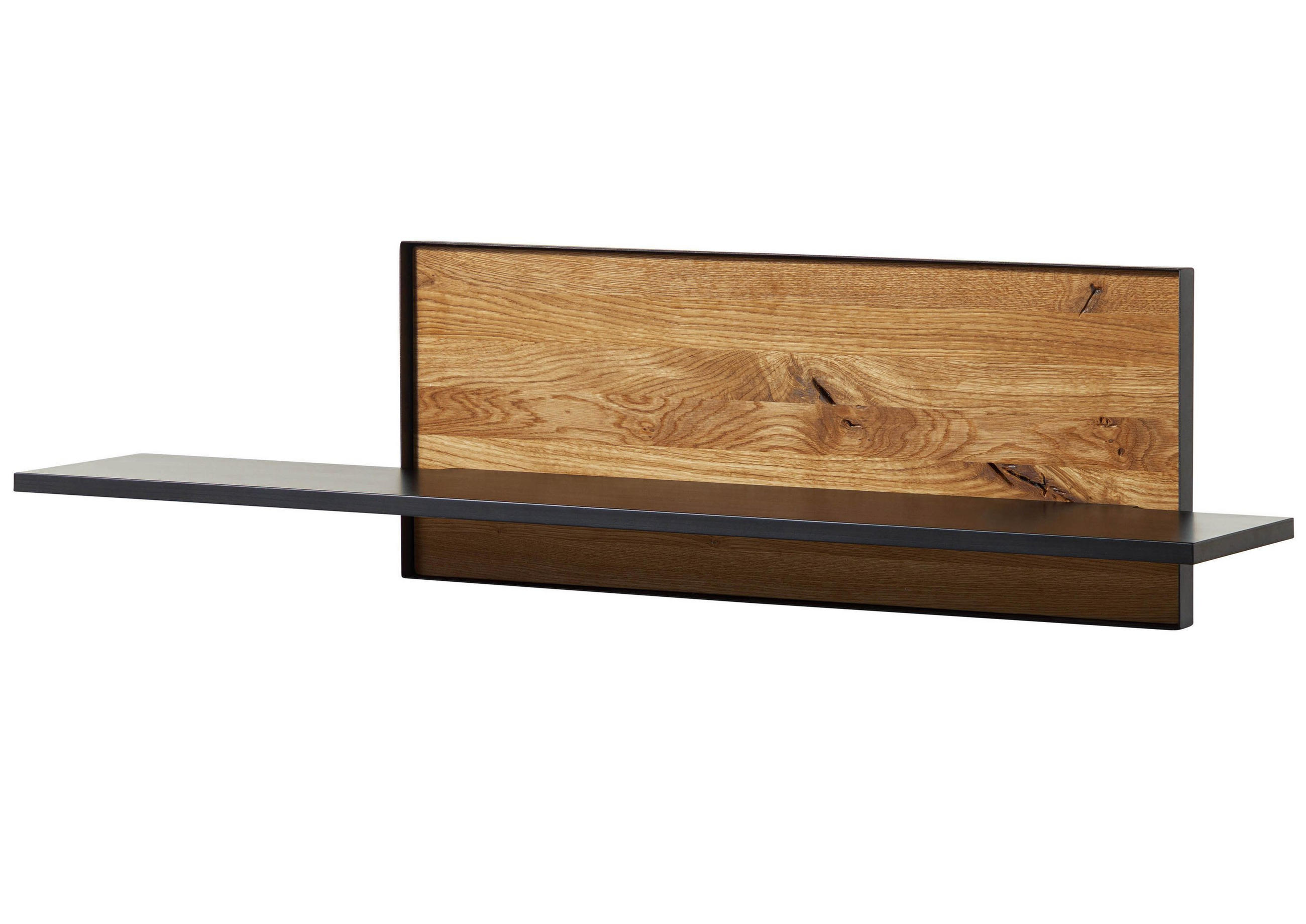 WANDREGAL Wildeiche 132x27x35 natur geölt STARNBERG #20 - Braun, Holz (132/35/27cm) - Massivmoebel24