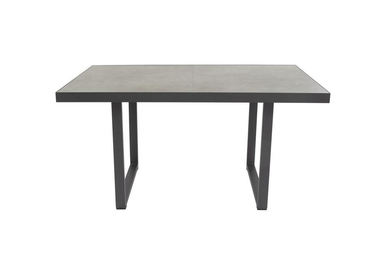 LOUNGE-SET Orlando Grau, Aluminium/Polyrattan, für 4 Personen, Tisch 130/80/68 cm - Grau, Naturmaterialien - bellavista - Home & Garden