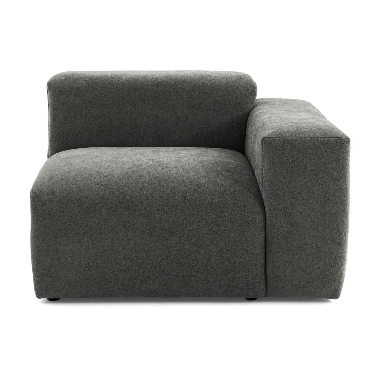 3-SITZER modulares Sofa HEAVEN SET 1 Links, Breite 255 cm Webstoff Dunkelgrau - Dunkelgrau/Schwarz, Holz/Kunststoff (255/71/102cm) - Muffo