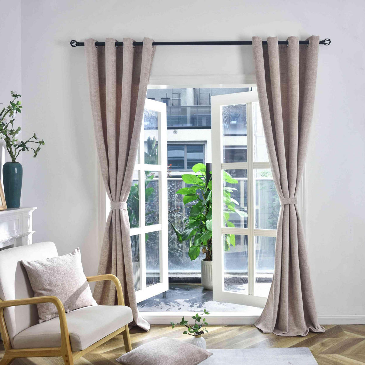 VORHANG 2ER SET »Nürnberg« HxB 245x135 cm Beige - Beige, Textil (135/245cm) - Gardinenbox
