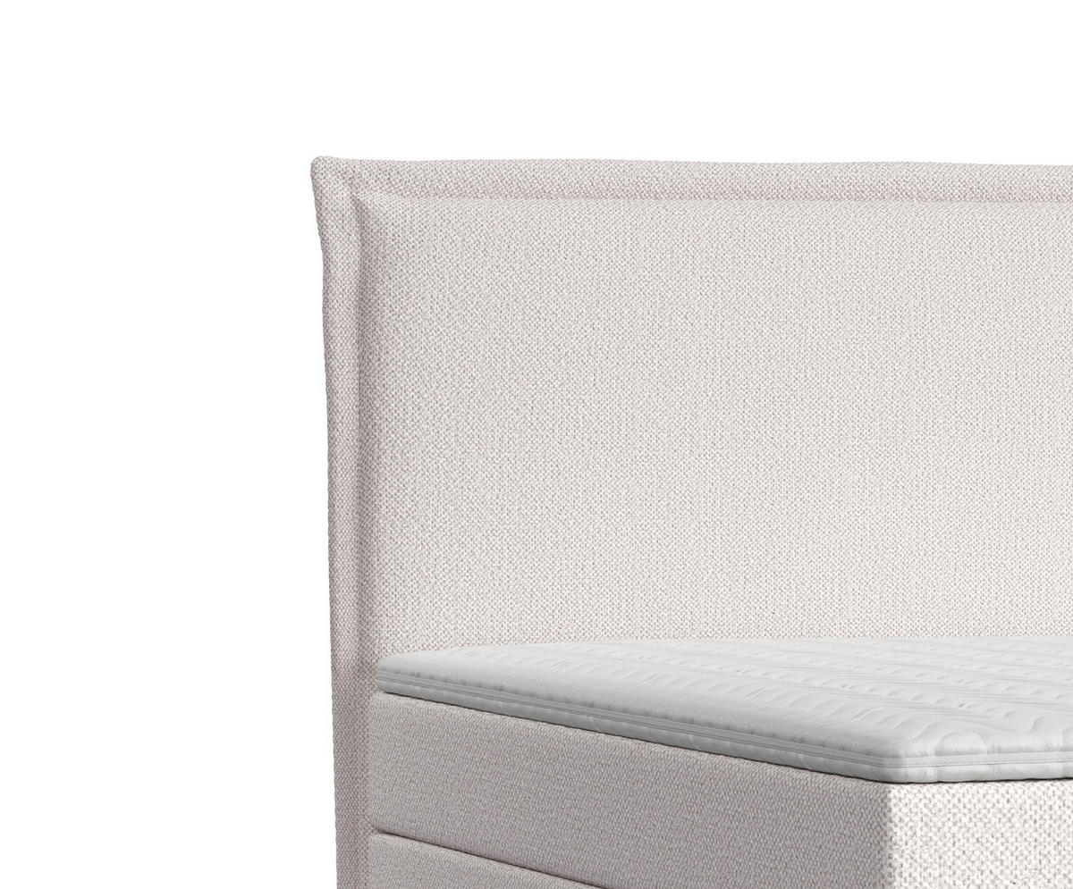 KONTINENTALBETT Calma Creme 120/200 cm mit Matratze und Topper - Creme/Naturfarben, Holz/Holzwerkstoff (120/200cm) - Maison de Reve