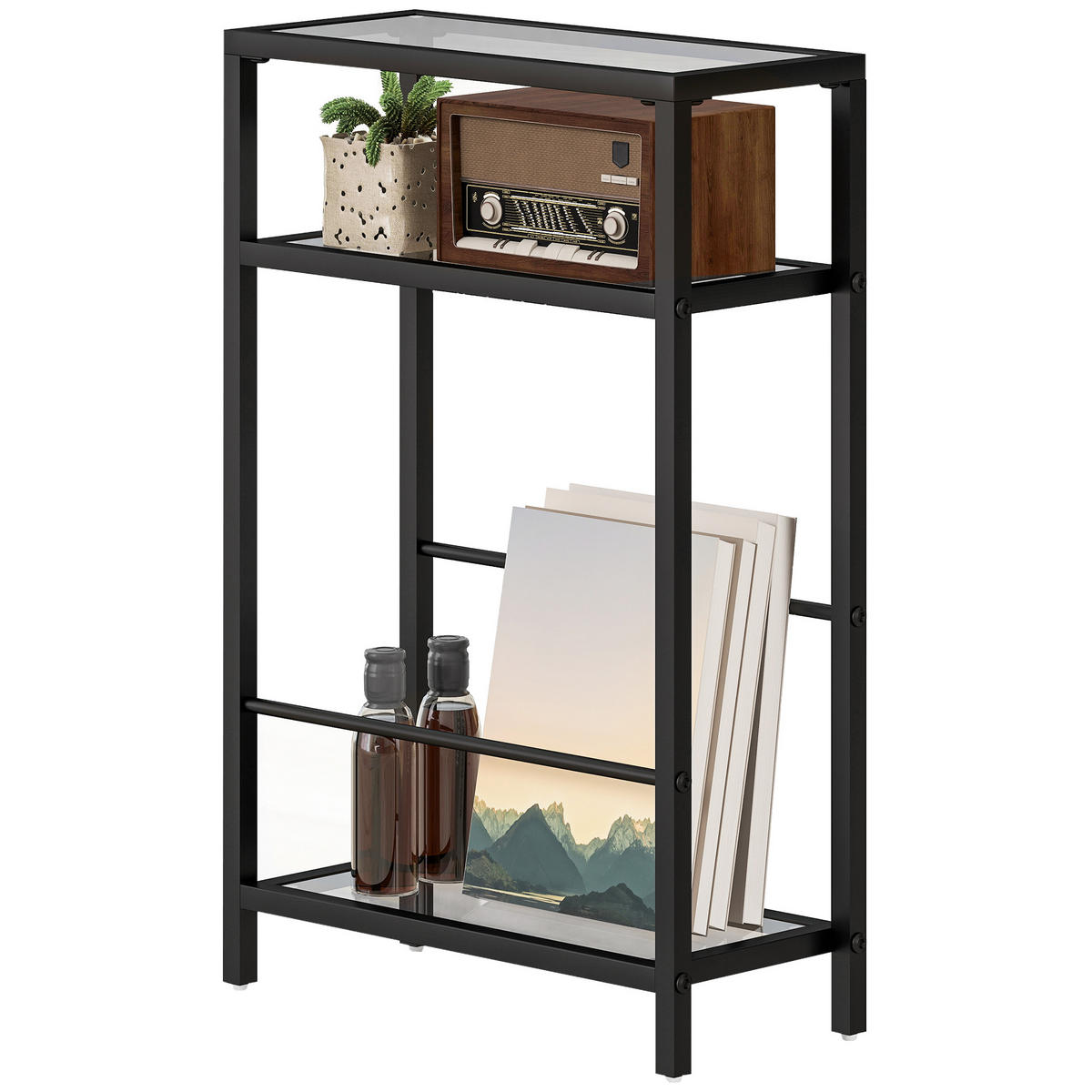 BEISTELLTISCH Schwarz 40.0/18.0/62.0cm - Schwarz, Metall (40/18/62cm)