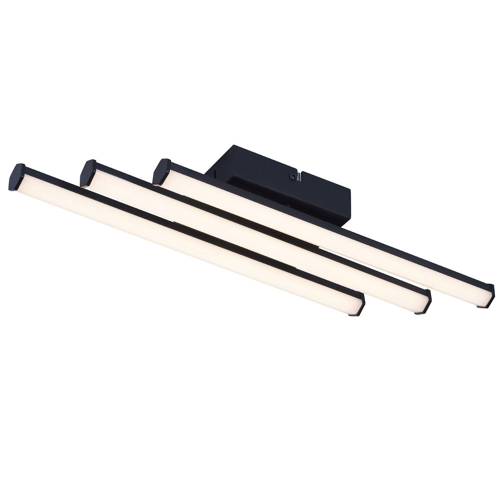 LED-DECKENLEUCHTE Machado 12/44/6cm - Schwarz, Metall (44/12/6cm) - Nettlife