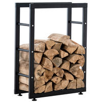 KAMINHOLZSTÄNDER Kerry-II, 25x40x80 Schwarz - Schwarz, Metall (40/80/25cm) - TPFLiving