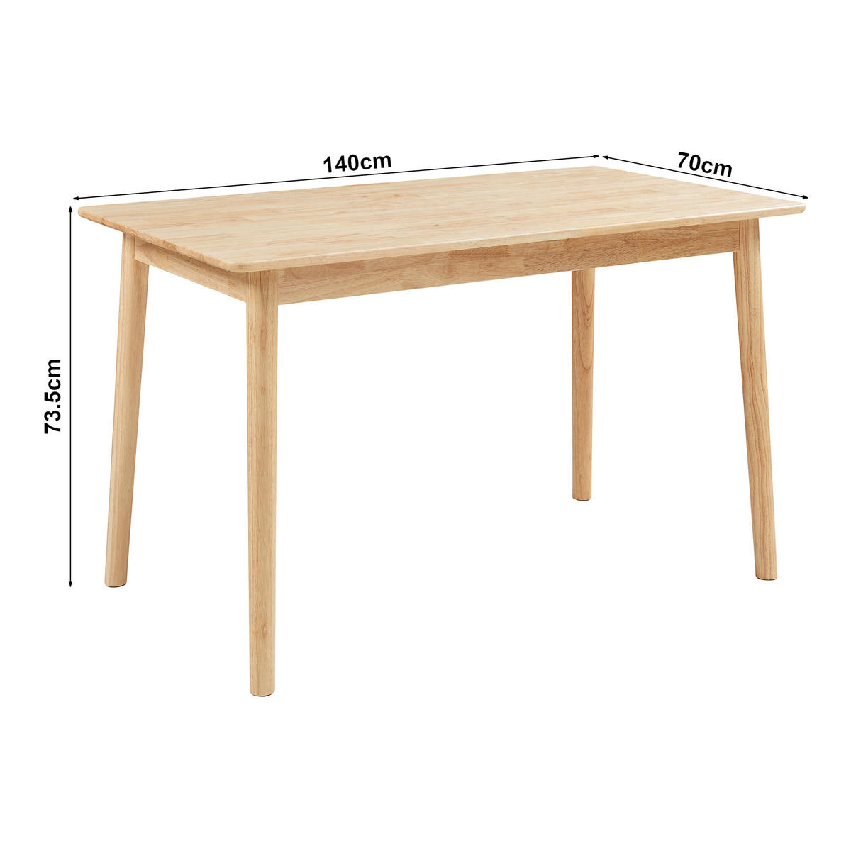 JÍDELNÍ STŮL Klijori - přírodní, dřevo (70/140/73.5cm) - [en.casa]