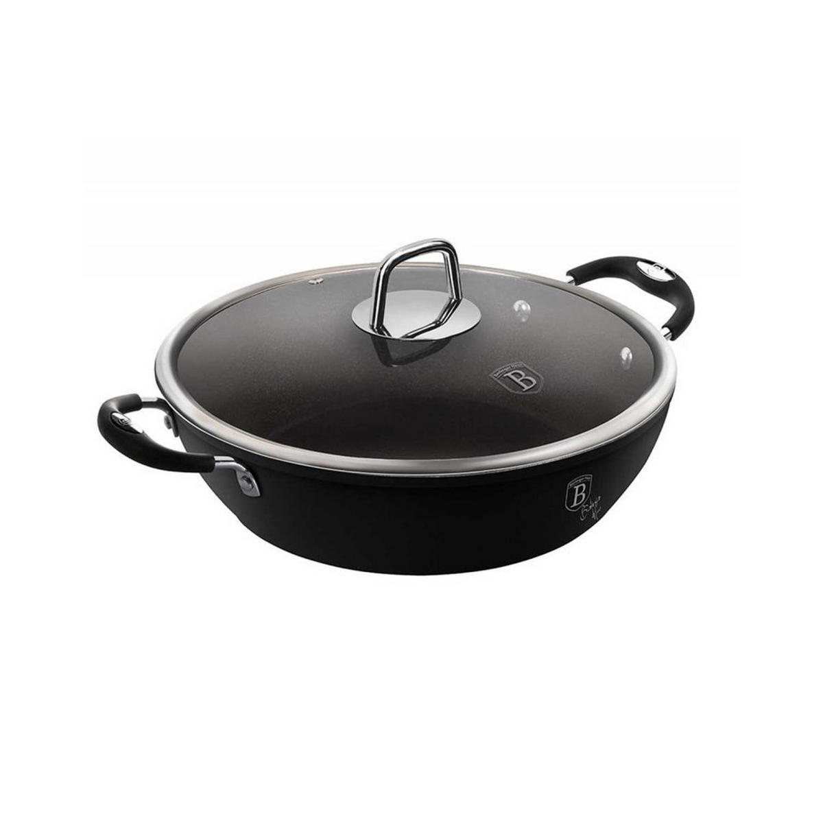 TOPF Schwarz 28/28/7.5 cm BH6125 - Schwarz, Metall (28cm) - Berlinger Haus