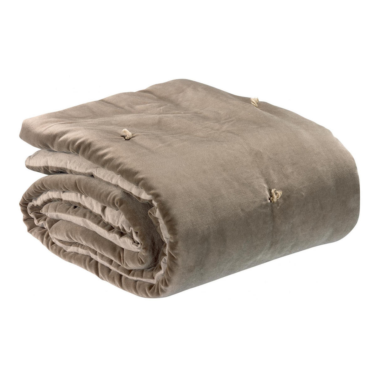 PLAID MIT GEKNOTETEN PUNKTEN Elise sandfarben 140 x 200 cm - Hellgelb, Textil (140/200cm) - Vivaraise