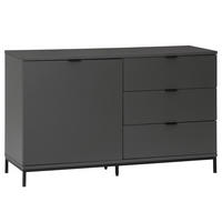 KOMMODE - Metall / MDF - 120 cm - Dunkelgrau/Schwarz, Holzwerkstoff/Metall (120/74/40cm) - home24