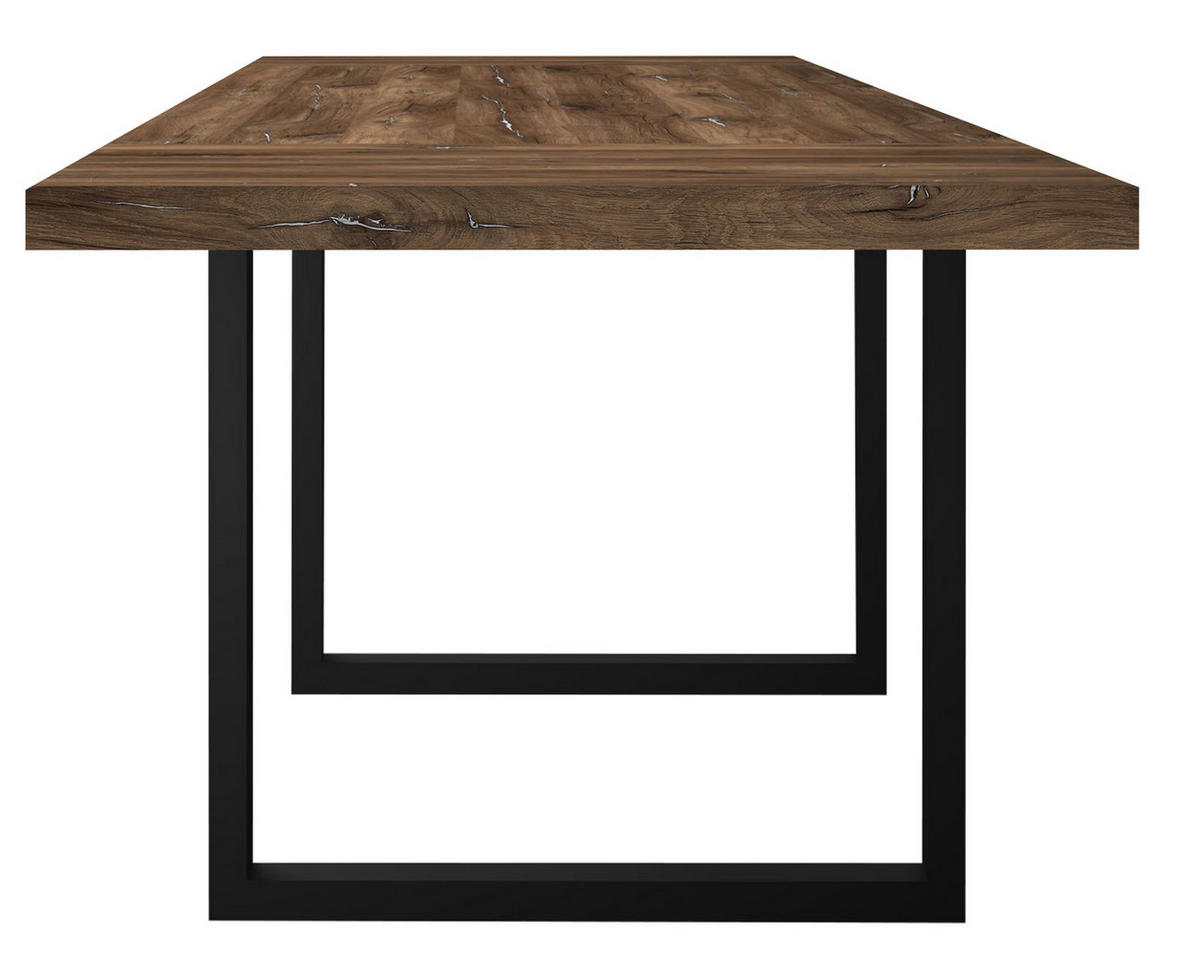 ESSTISCH Elgin 3 175-275x80x100 Metall+Holzwerkstoff Schwarz/Zinneiche - Mooreichefarben/Schwarz, Holzwerkstoff (175/100/80cm) - 58aufmkessel