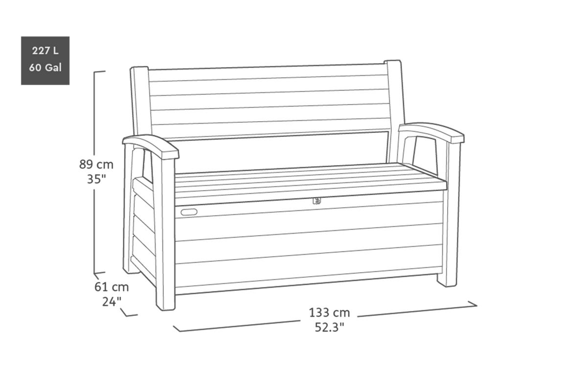 GARTENBANK mit Stauraum Signature - Walnussfarben, Kunststoff (72.5/70/151.7cm) - Keter