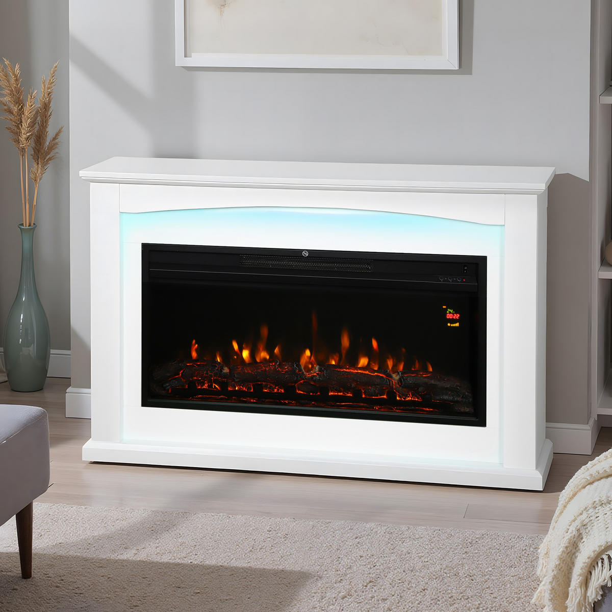 ELEKTROKAMIN DE-17067 1000/2000 W mit 5 Helligkeiten Weiß - Weiß, Holzwerkstoff (121/77/25cm) - ComfortXL
