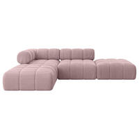 ECKSOFA modulares Sofa Kerru-L1 - 285x190x70 cm Rosa Cord - Rosa, Holzwerkstoff/Textil (285/190cm) - ALTDECOR