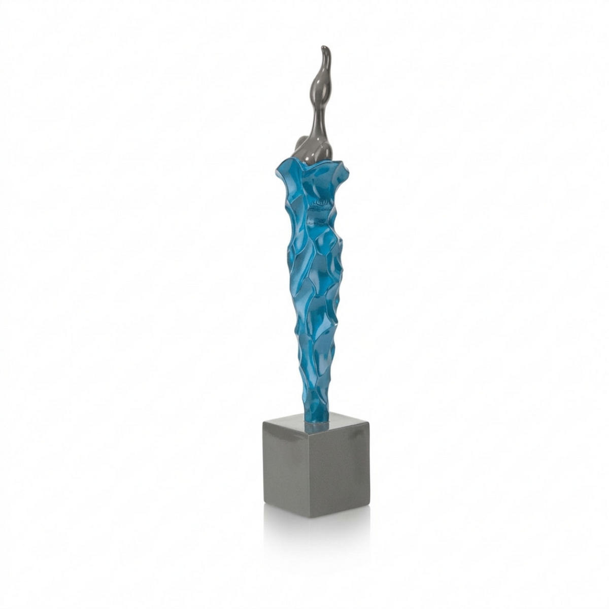 DEKO SKULPTUR African Lady Grau Blau - Grün, Keramik (12/54/12cm) - COCOMaison