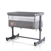BEISTELLBETT Always Together hellgrau 82 x 50 cm, Schaukelfunktion, 5-fach verstellbar, 30° Neigung - Grau, Metall (50/82cm) - Cangaroo