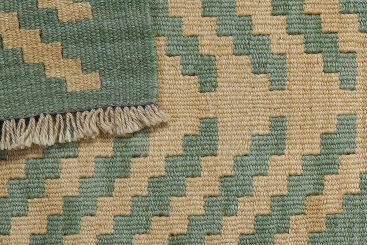 KELIM-LÄUFER handgewebt Gashgai Grün 190/57 cm Schurwolle - Grün, Textil (57/190cm) - Looma