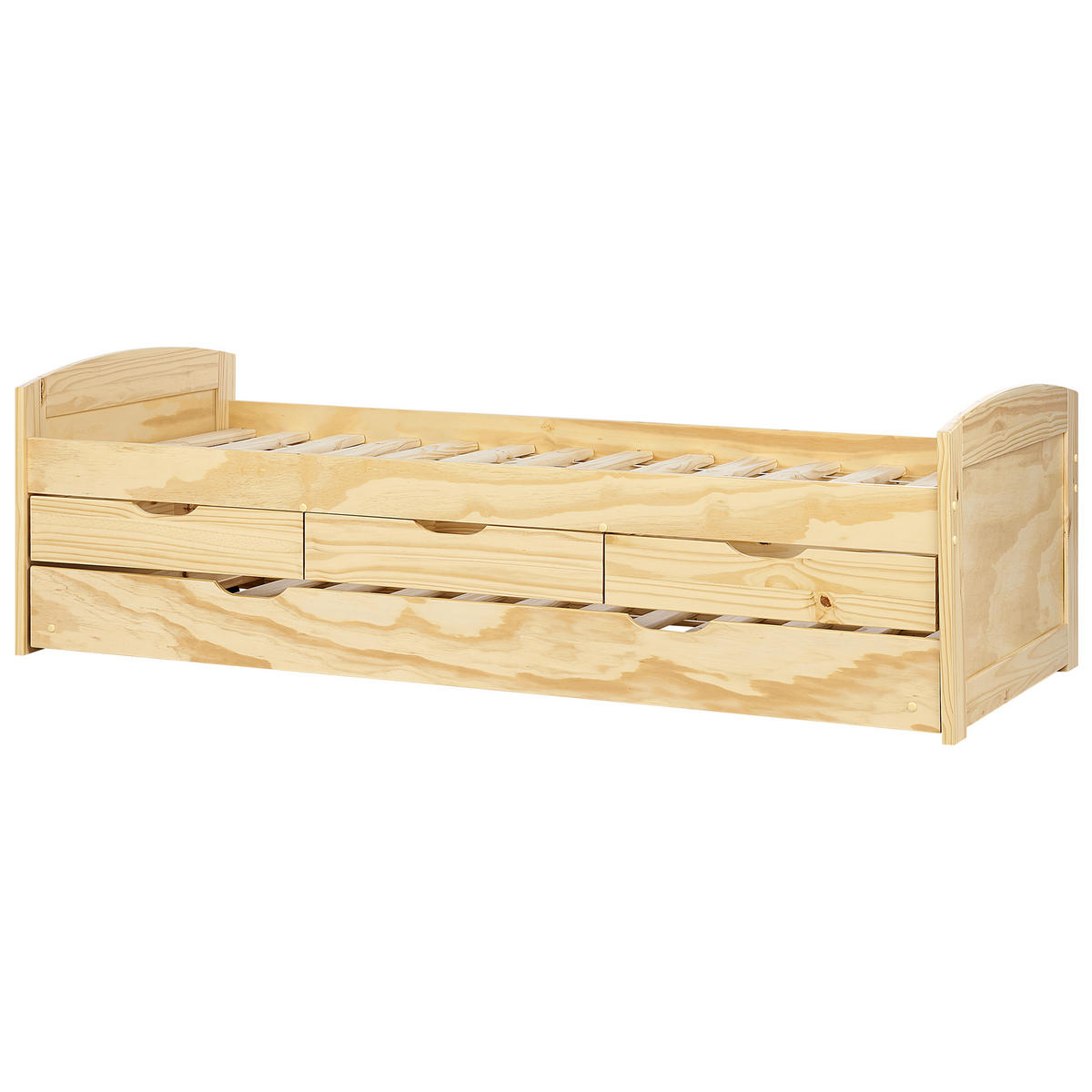 UTDRAGBAR SÄNG 90x200 cm ljust trä Petiville - Ljusbrun, Trä (90/200cm) - Beliani