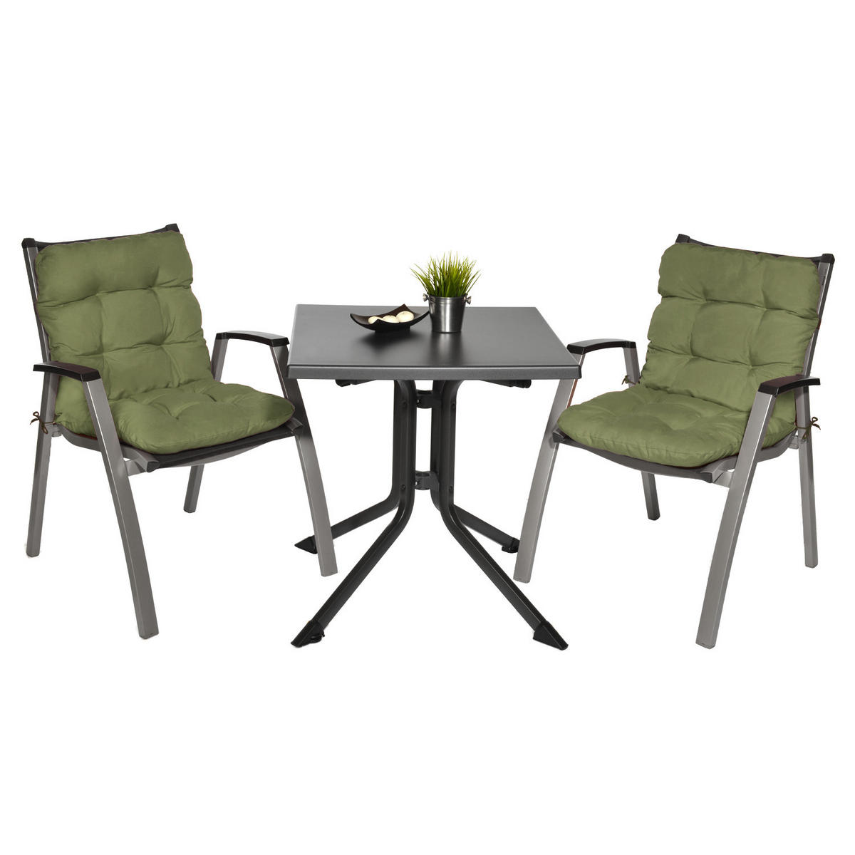 NIEDERLEHNER Flair NL 100x50x8cm Olivgrün (2tlg) - Olivgrün, Textil (50/100cm) - Beautissu 