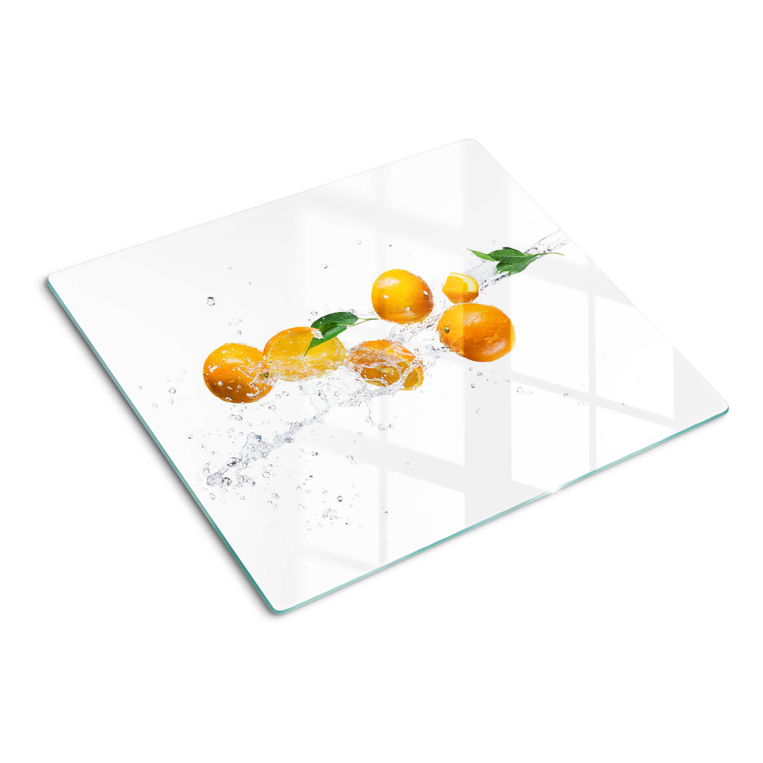 GLASPLATTE 60x52 cm Orangen und Wasser - Gelb, Glas (60/0.4/52cm) - TULUP
