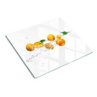 GLASPLATTE 60x52 cm Orangen und Wasser - Gelb, Glas (60/0.4/52cm) - TULUP