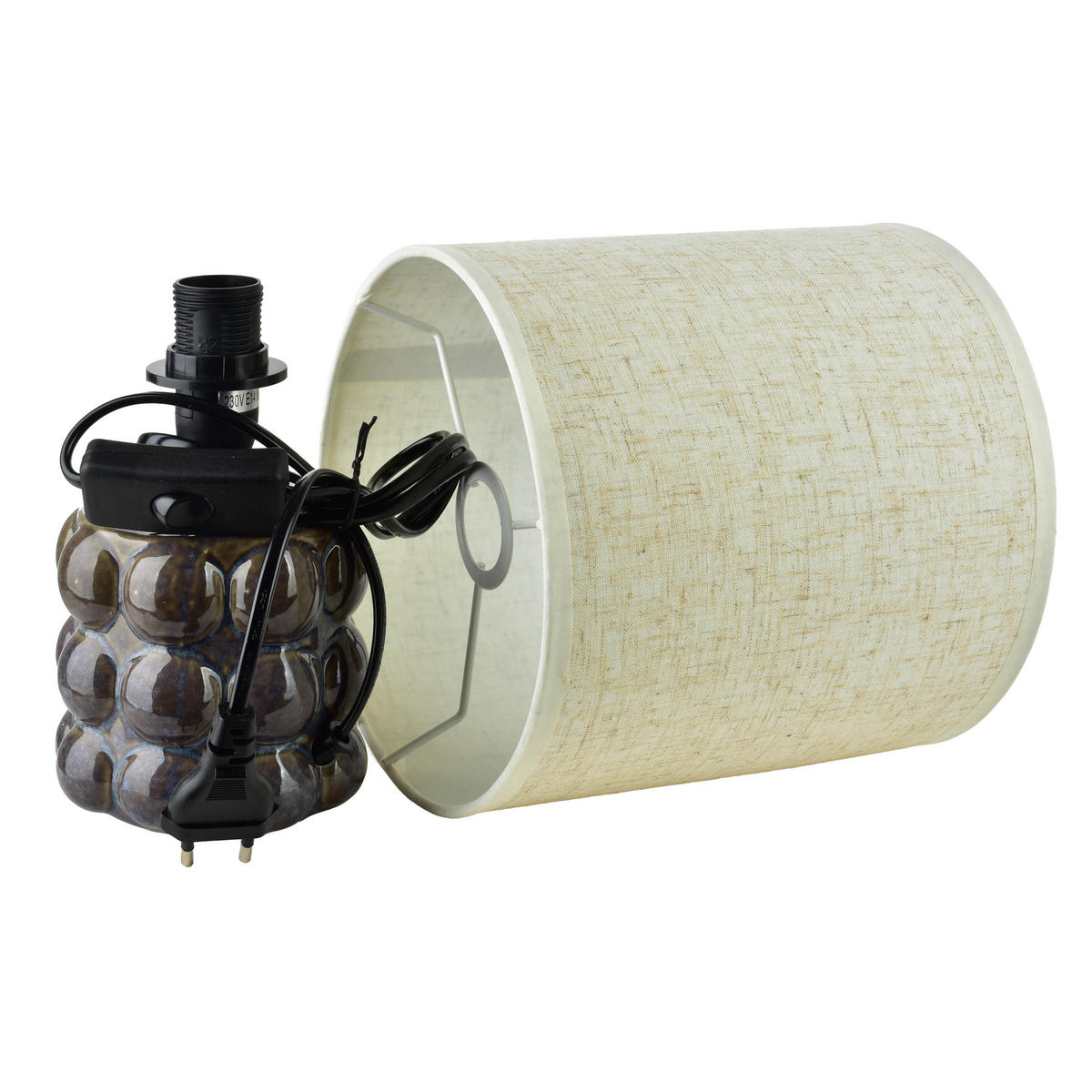 STOLNÍ LAMPA LETI BUBBLE, béžová, 9 x 9 x 30 cm - béžová, keramika (9/9/30cm) - Mondex