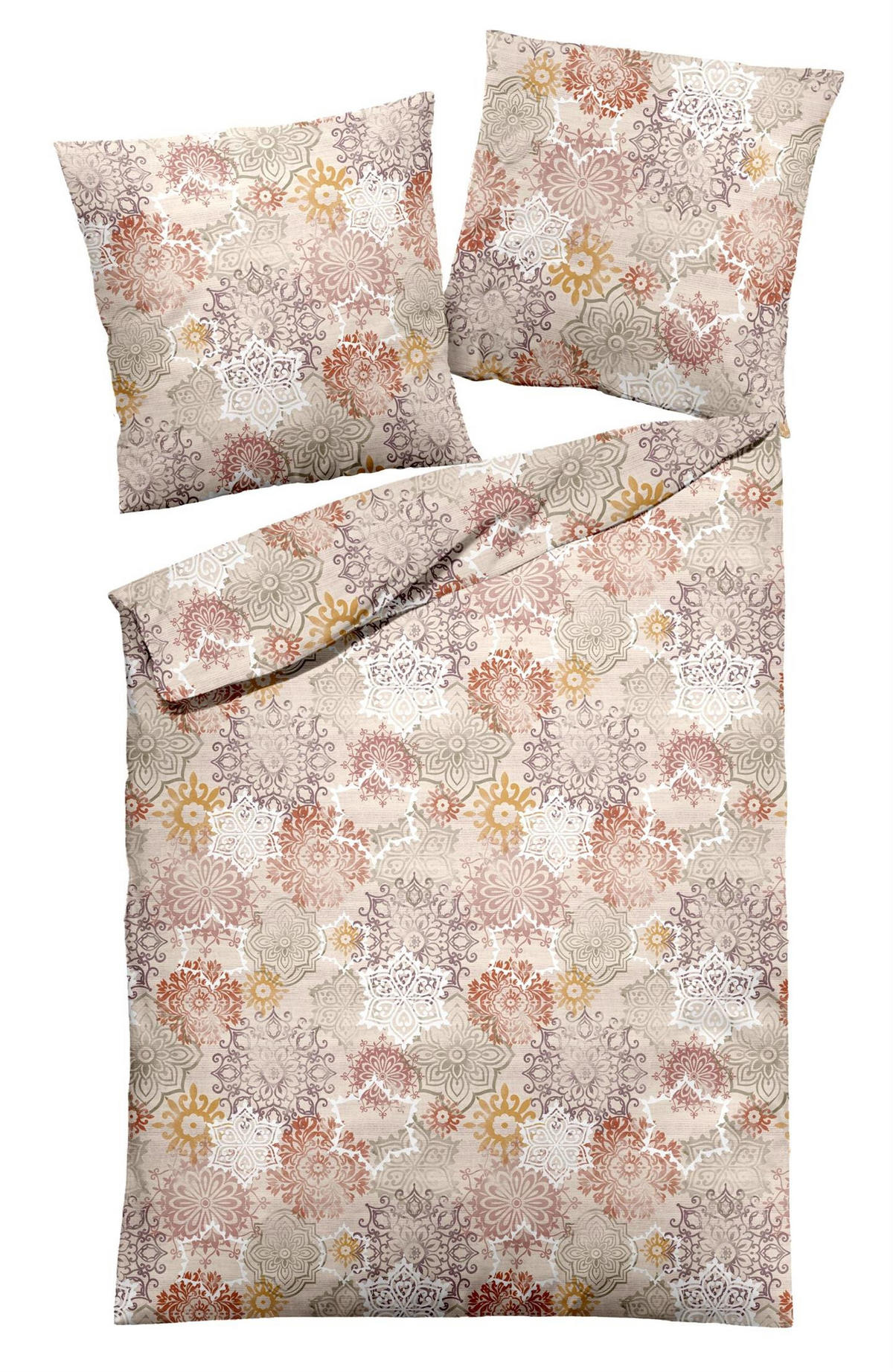 BETTWÄSCHE Biber 135x200 Rot Muster Warmer Flanell Winter Bettbezug Kuschelig - Multicolor, Textil (135/200cm) - Carpe Sonno