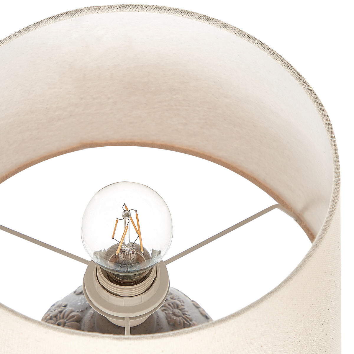 TISCHLAMPE Ferrey 30/30/46 cm - Grau, Keramik (30/30/46cm) - Beliani