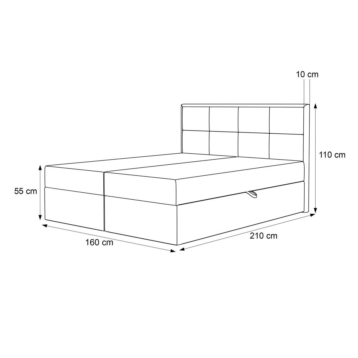 BOXBETT TIOLI 160x200 cm Cremeweiß (Stoff Magic Velvet) - mit Bettkasten, Bonellmatratze und Paneel-Kopfteil - Creme, Holzwerkstoff/Textil (160/200cm) - Ravio
