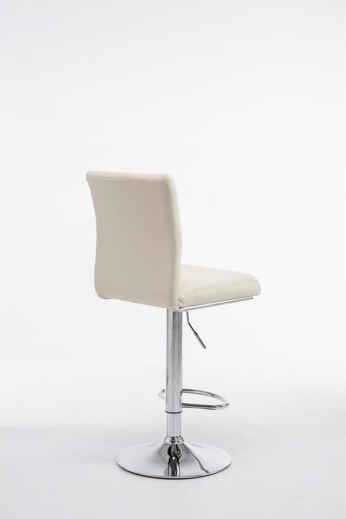 BARHOCKER Lederlook creme - Chromfarben/Creme, Textil/Metall (38.5/95/47cm) - CLP