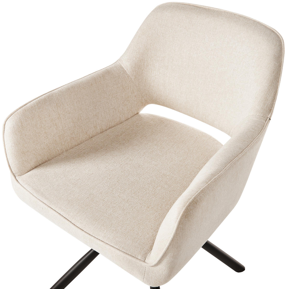 ESSZIMMERSTUHL 2er-Set Hellbeige Loures - Beige/Schwarz, Textil (56/80/63cm) - Beliani