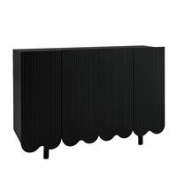 KOMMODE aus MDF 120x37,5x80,8cm in Schwarz mit 4 Türen - Schwarz, Holzwerkstoff (120/80.8/37.5cm) - Modfu
