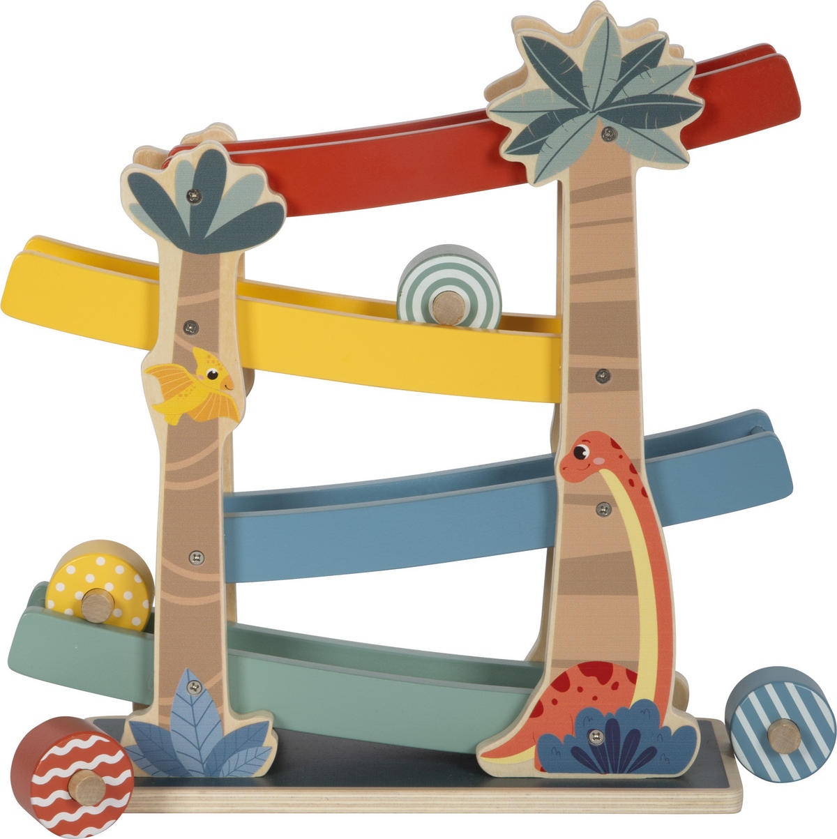 KUGELBAHN „DINO“ - Naturfarben, Holz (9/30/26cm) - small foot