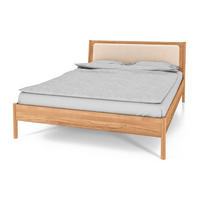 BETT MIT POLSTERKOPFTEIL INA 140x220 Kernbuche - Ecru, Holz (140/220cm) - byoak