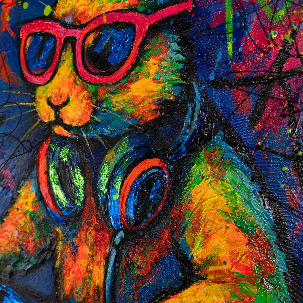 GEMÄLDE Party-Hase Schattenfugenrahmen Gold 120x80 cm - Goldfarben, Holz (120/80cm) - YS-art gallery