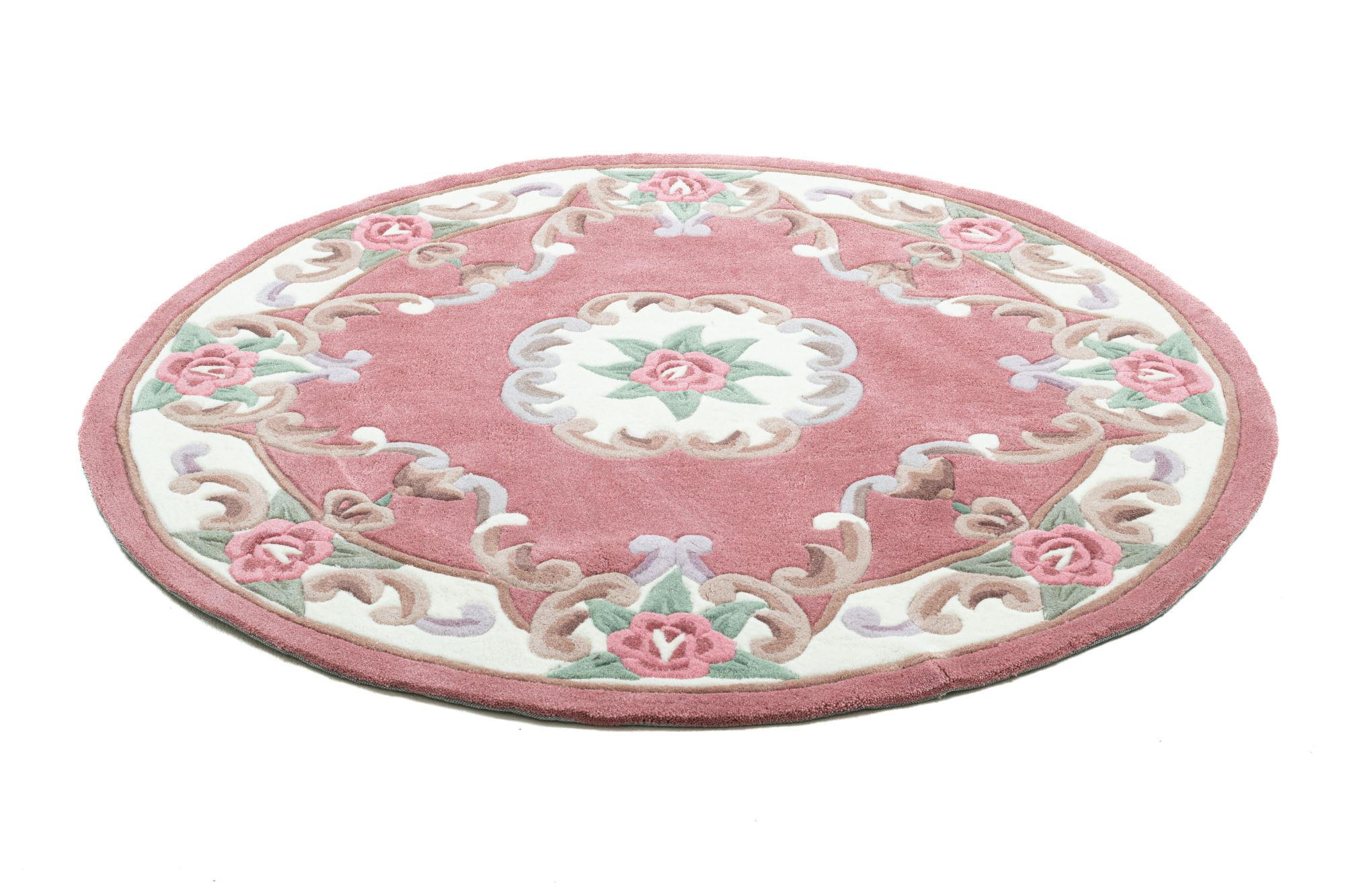 HANDTUFTTEPPICH Ming 150x150 cm - Rosa, Textil (150/150cm) - THEKO