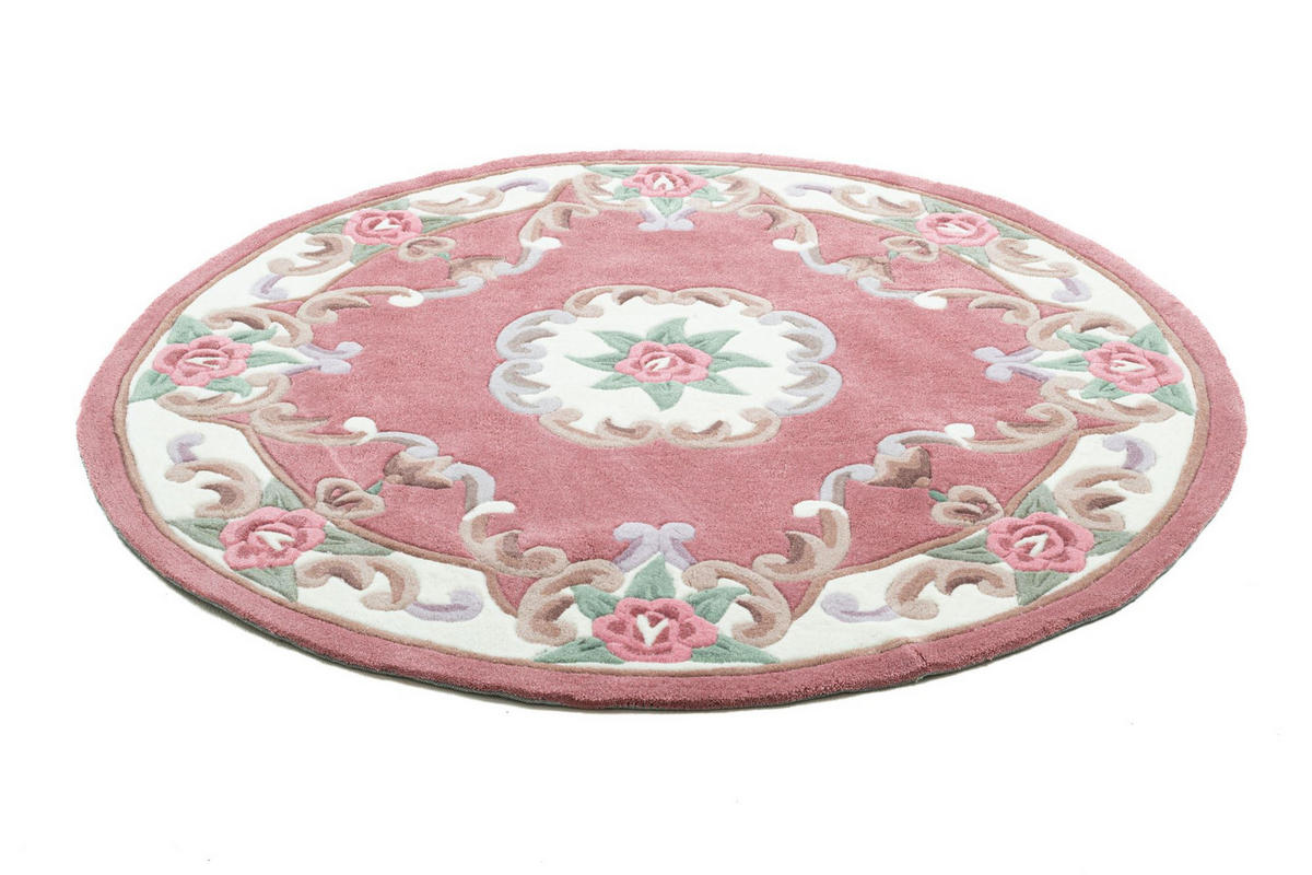 HANDTUFTTEPPICH Ming 150x150 cm - Rosa, Textil (150/150cm) - THEKO