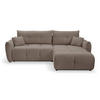 ECKSOFA MODA E Braun Geflochtener Stoff mit Schlaffunktion - Braun, Holz (257/177cm) - MASSENO