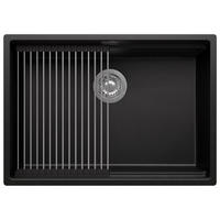 UNTERBAUSPÜLE GRANIT Praga, 2-er set Schwarz 66/47 cm 1 Becken + Ablauf-Set + Aufrollbare Abtropffläche ab 70er Unterschrank - Chromfarben/Schwarz, Kunststoff (66/20/47cm) - Primagran