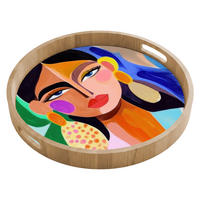 TABLETT - Porträt - Frau - Modern - 50x50 cm - Multicolor, Holz (50/5/5cm) - OnlyWow