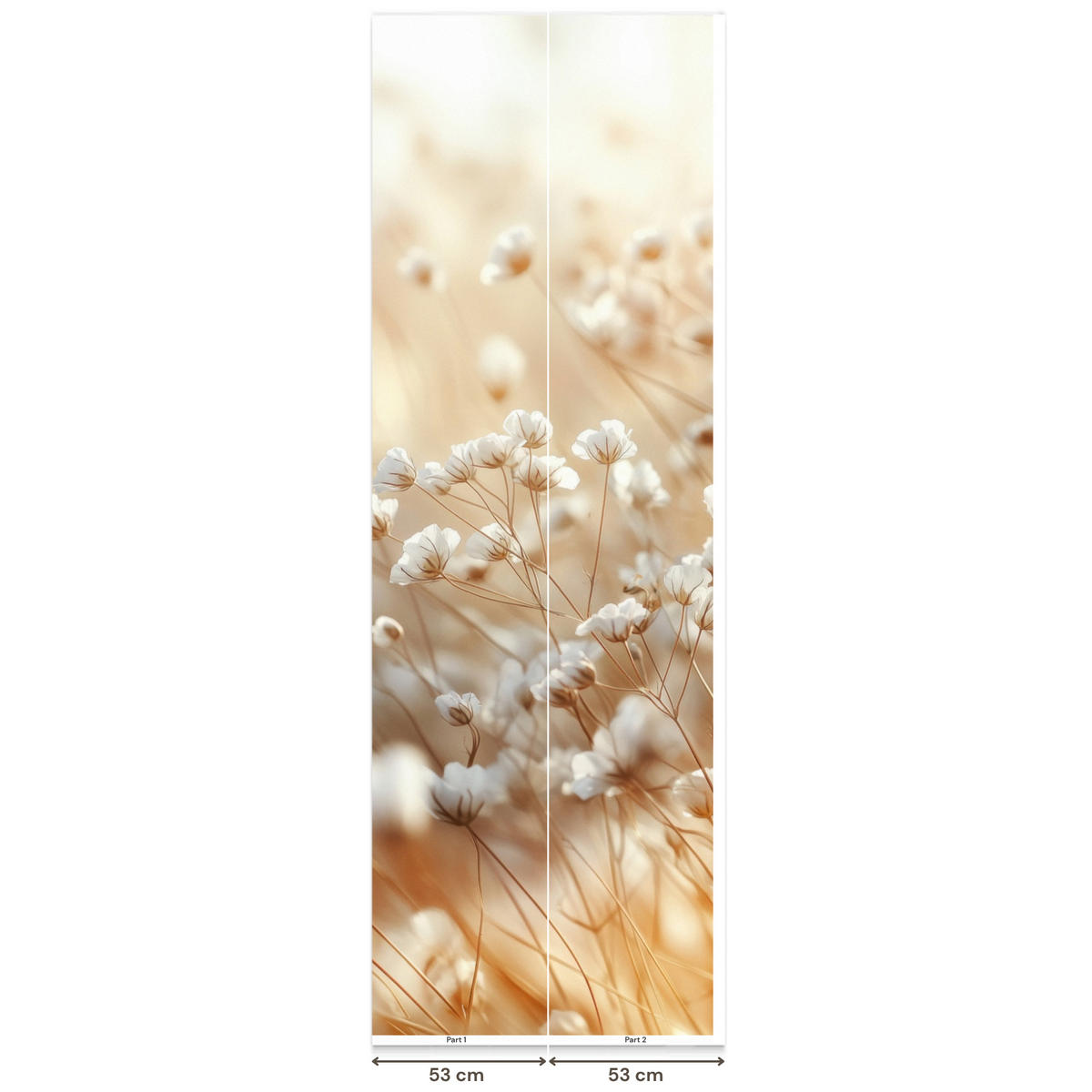 TAPETE - Wild - Blumen - Weiß - 100x280 cm - Creme, Papier (100/280cm) - OnlyWow