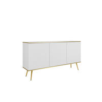 SIDEBOARD: weiß mit goldenen Beinen, 160 x 85 x 39 - Weiß, Holzwerkstoff (160/85/39cm) - 3XE LIVING