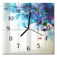 WANDUHR 30x30 cm - Abstraktion - Blau, Glas (30/30/0.4cm) - TULUP