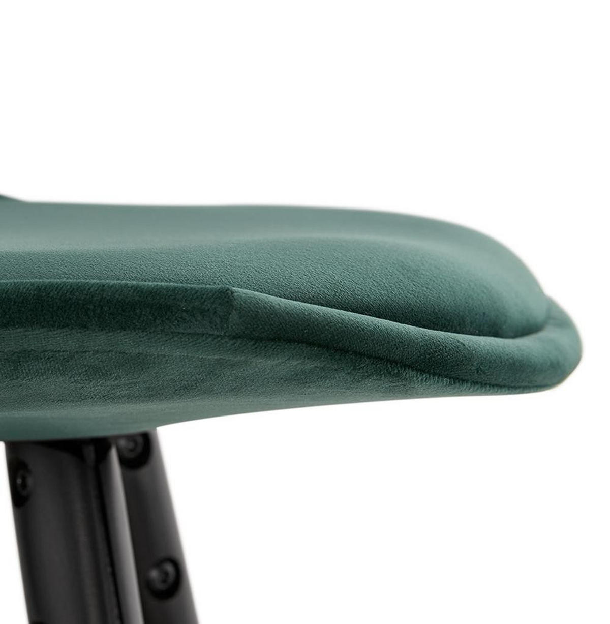 BARHOCKER Samt Holzbeine Sitzhöhe 75cm Eleganter Stil LURALI, Grün 41x41x97 cm - Schwarz/Grün, Buchenholz/Textil (41/97/41cm) - KADIMA DESIGN